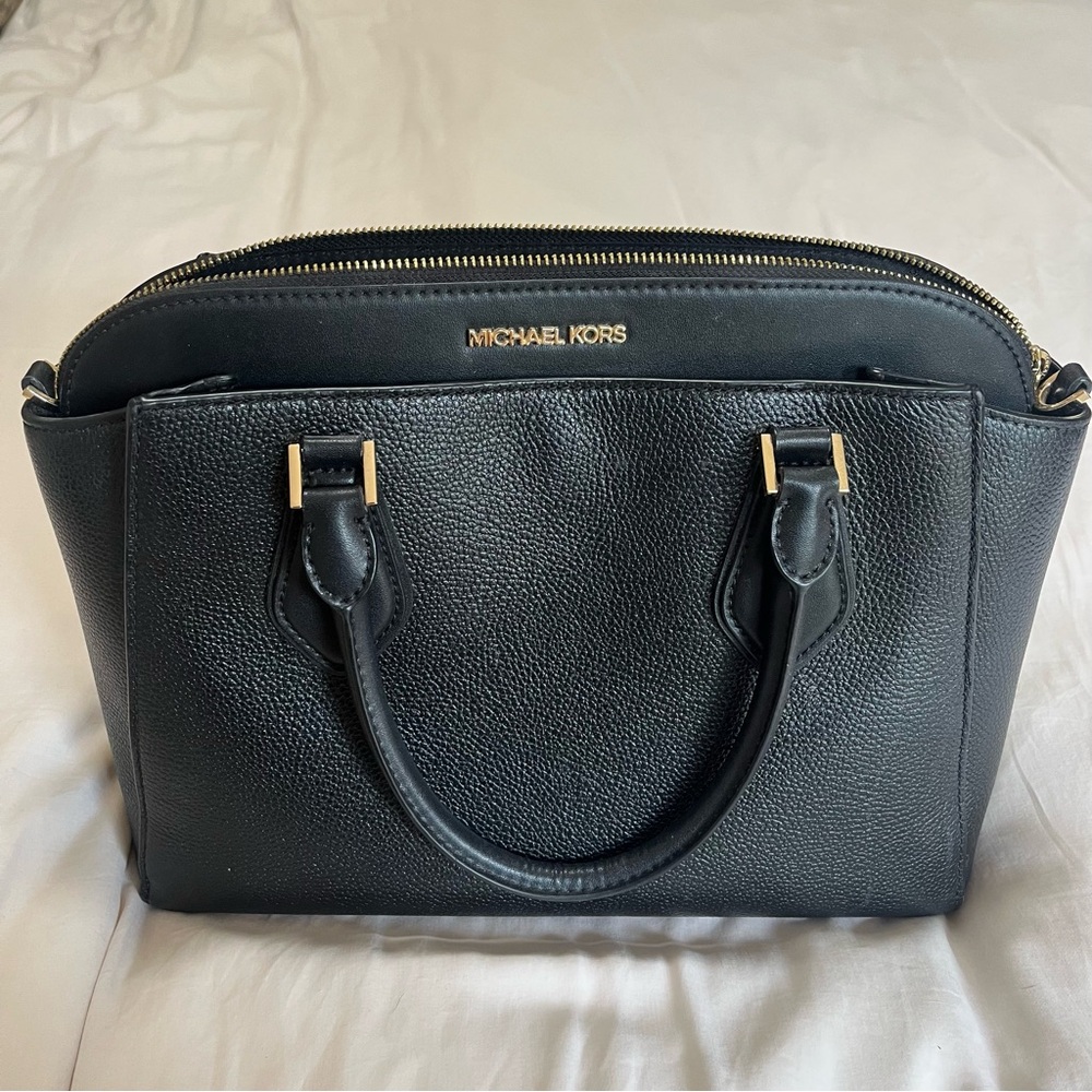 Michael Kors Black Pebbled Leather Satchel